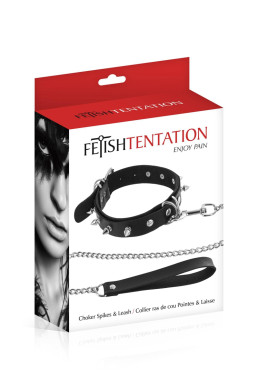 Collier à pointes & laisse - Fetish Tentation