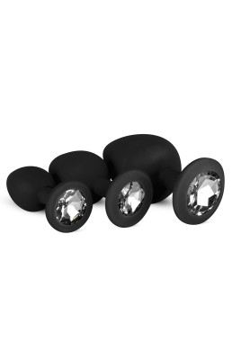 Kit entrainement 3 Butt plugs noir - Easy Toys