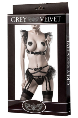 Ensemble burlesque 4 pièces - Grey Velvet