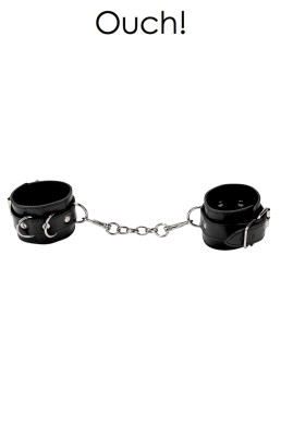 Menottes Premium en cuir noir - Ouch