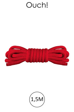 Mini corde de bondage 1,5m rouge - Ouch