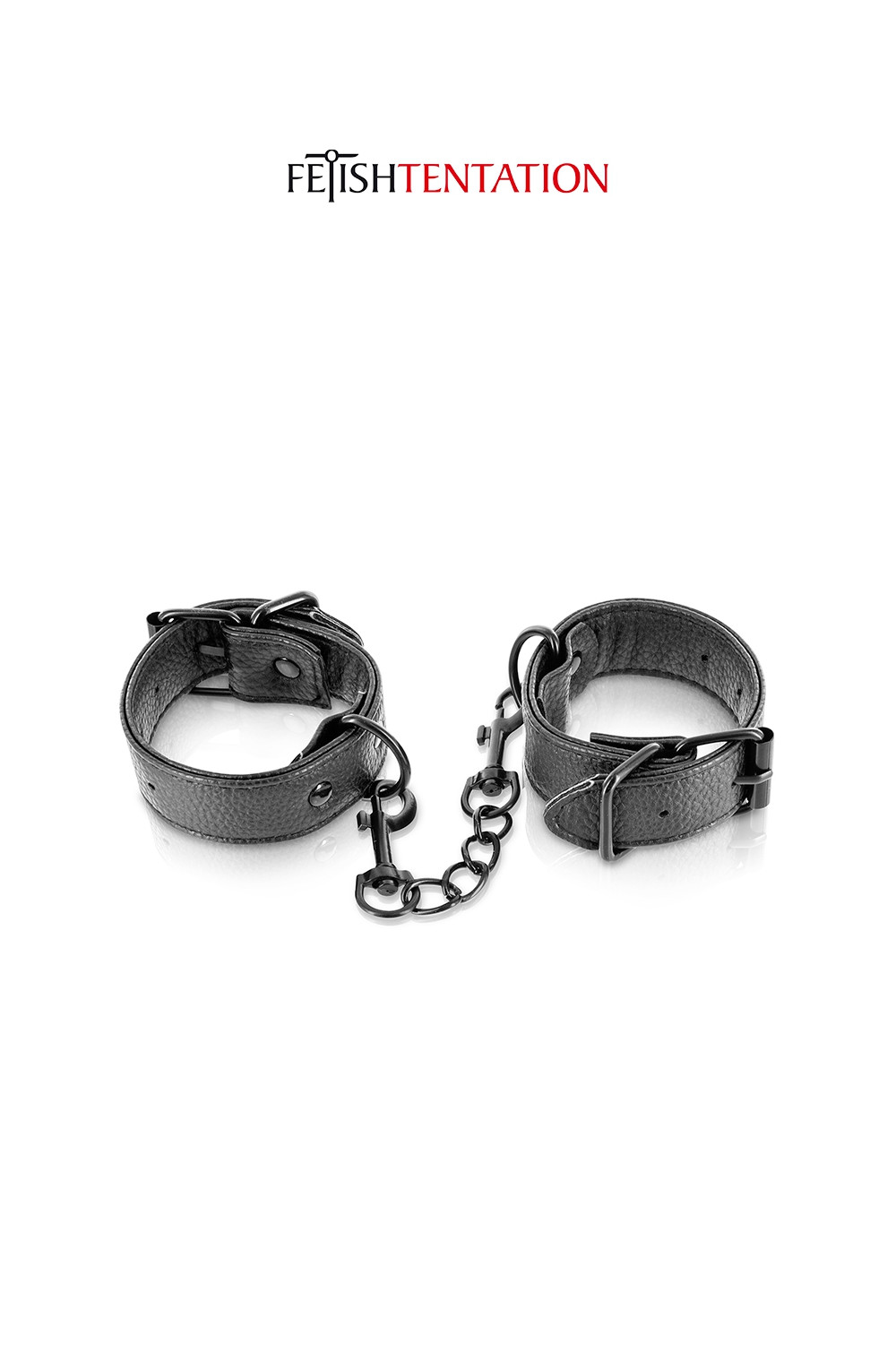 Menottes simili cuir ajustables - Fetish Tentation Menottes simili cuir ajustables - Fetish Tentation