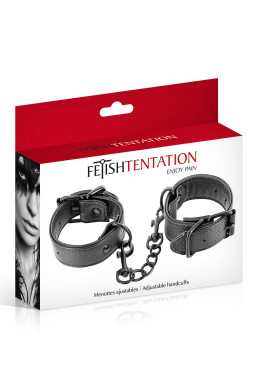 Menottes simili cuir ajustables - Fetish Tentation