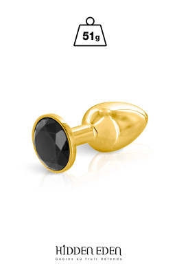 Plug bijou aluminium or et noir S - Hidden Eden