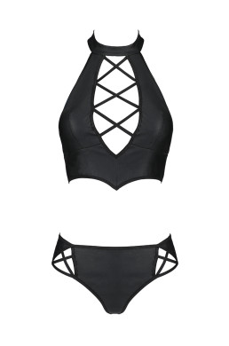 Bustier et string faux cuir Nancy - Passion