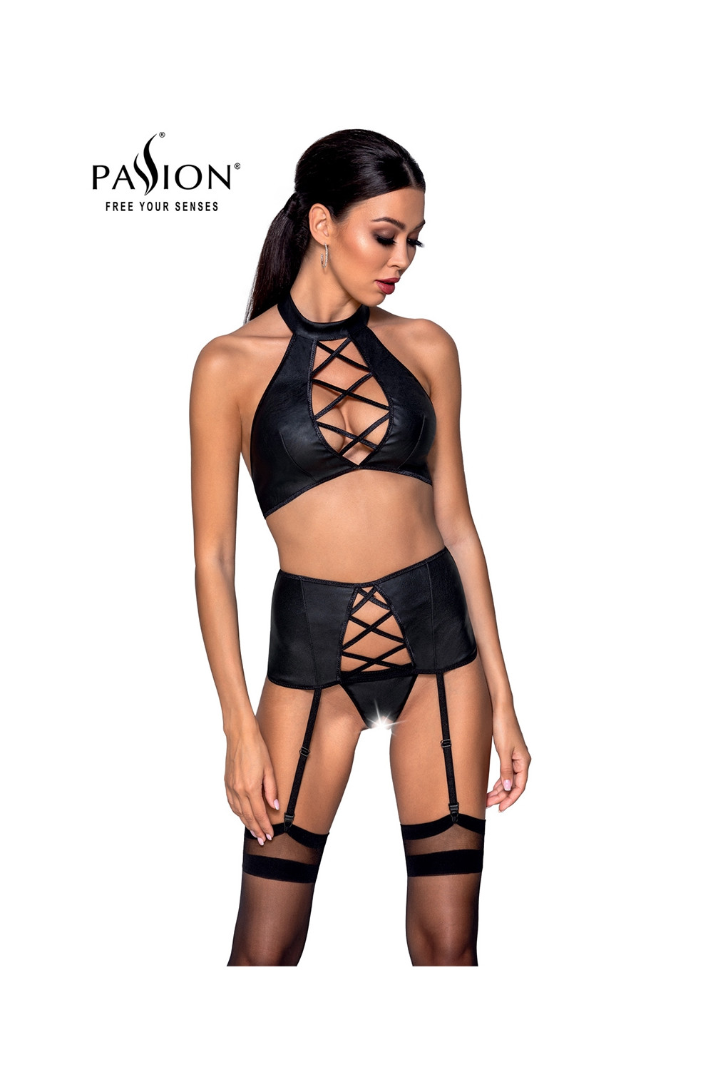 Ensemble sexy faux cuir Nancy - Passion Ensemble sexy faux cuir Nancy - Passion