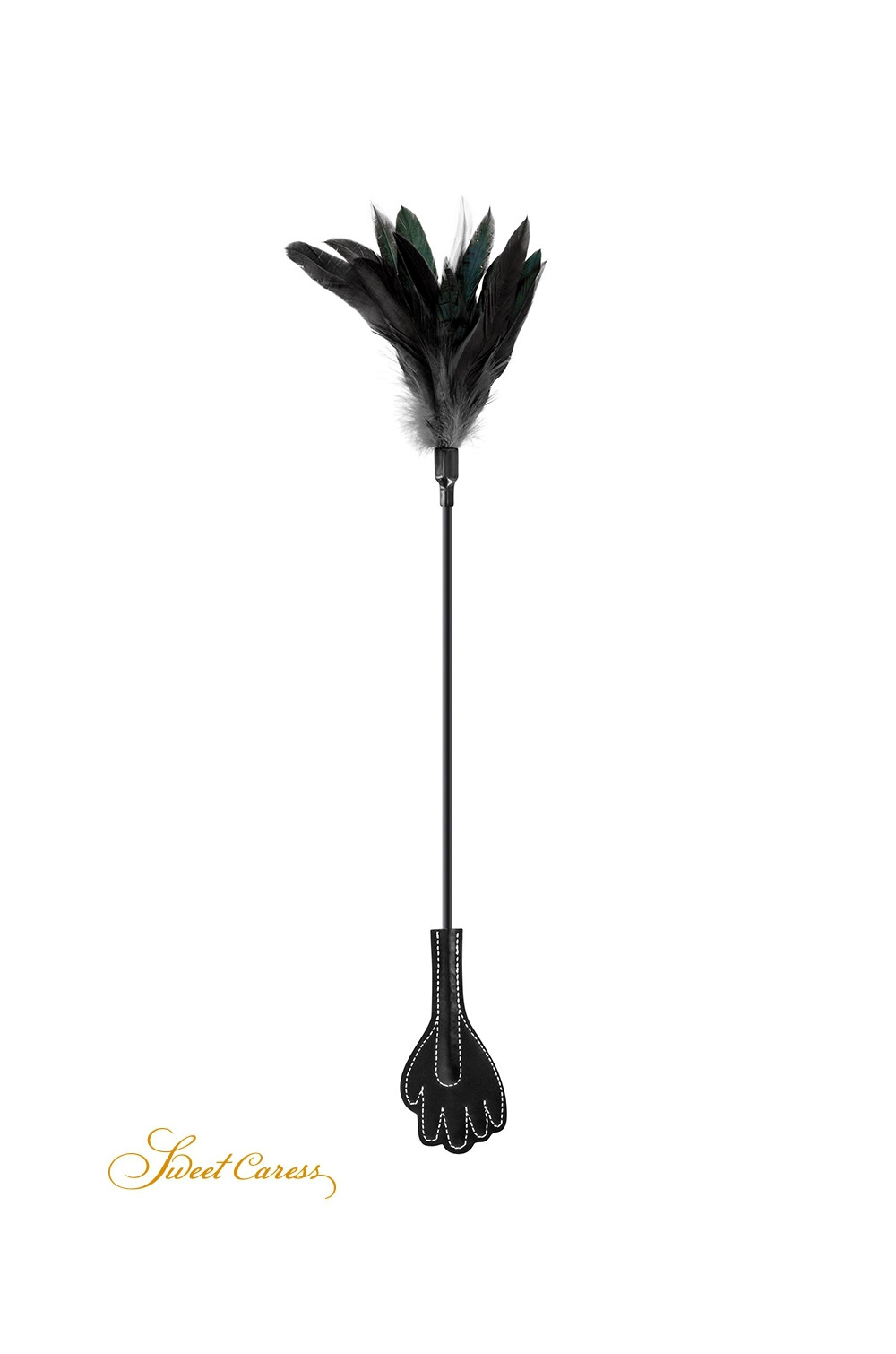 Mini cravache main avec plumes noires - Sweet Caress Mini cravache main avec plumes noires - Sweet Caress