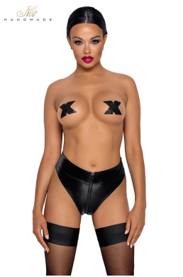 Culotte tanga zipée en wetlook F260