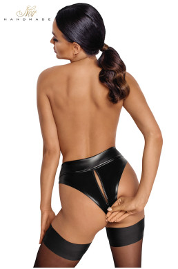Culotte tanga zipée en wetlook F260