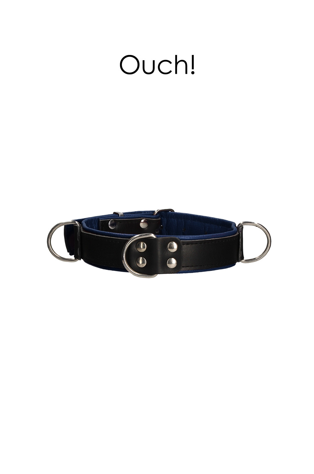 Collier Bondage Deluxe bleu et noir - Ouch! Collier Bondage Deluxe bleu et noir - Ouch!