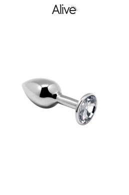 Plug métal bijou transparent S - Alive
