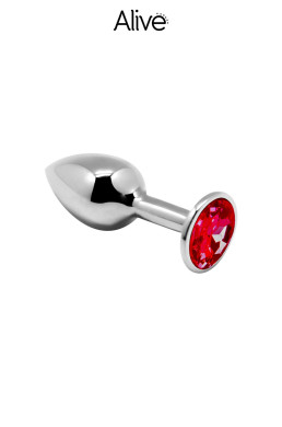 Plug métal bijou rouge M - Alive