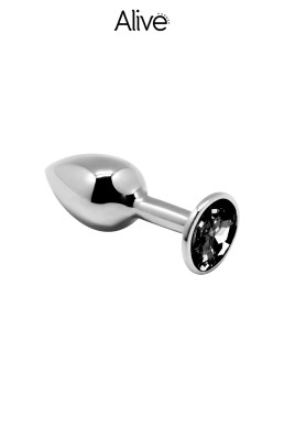 Plug métal bijou noir M - Alive