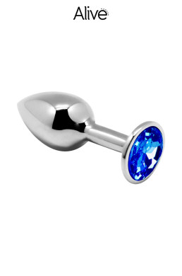 Plug métal bijou bleu L - Alive