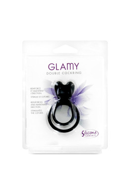 Double Cockring noir Glamy