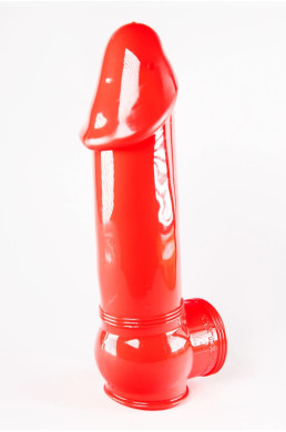 Gaine de pénis semi-réaliste rouge 19x4,5 cm - Zizi