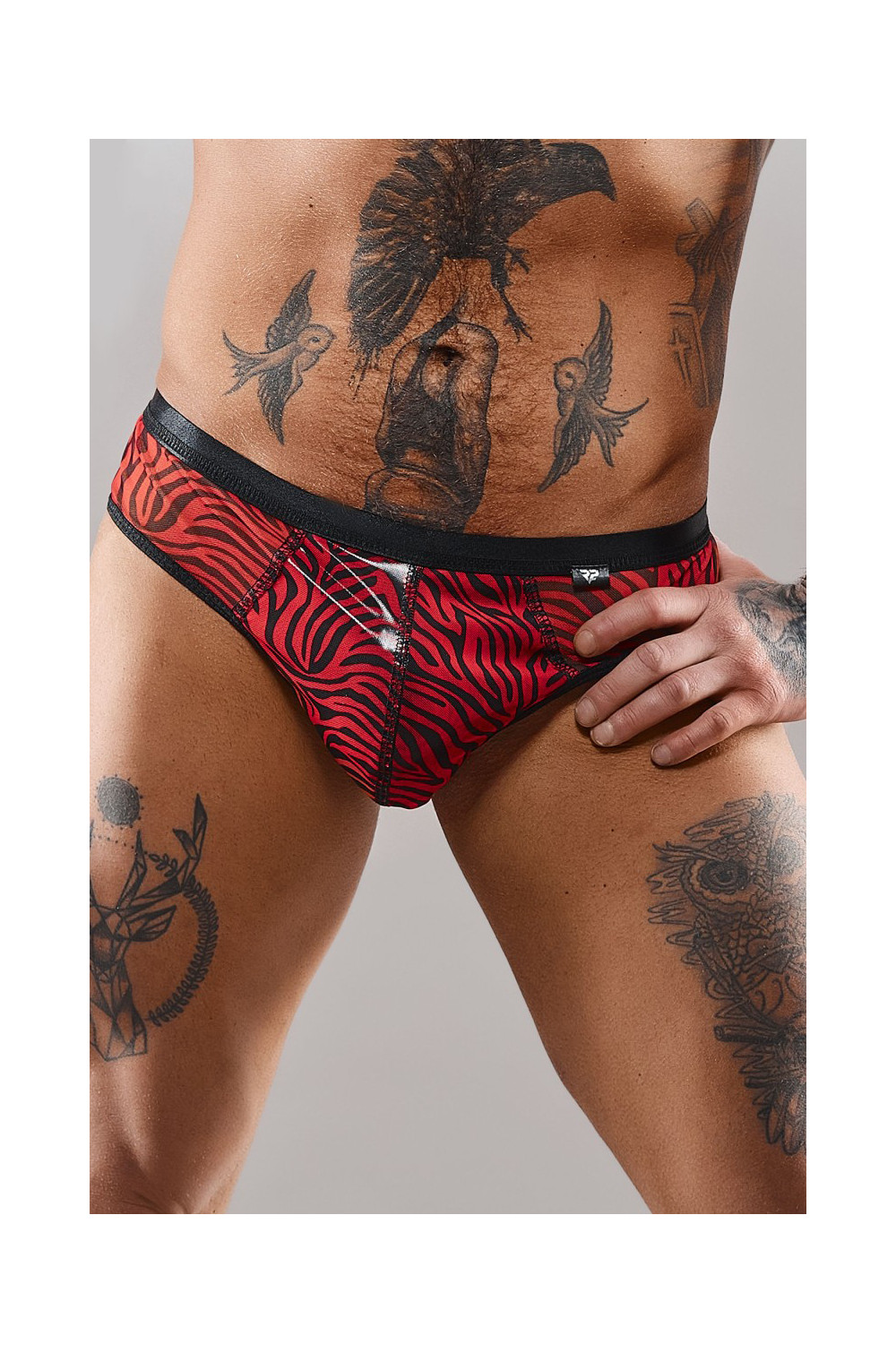 Slip type brésilien zébré rouge et noir - Regnes Slip type brésilien zébré rouge et noir - Regnes