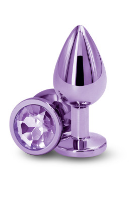 Plug bijou aluminium chromé violet M