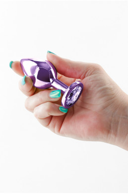 Plug bijou aluminium chromé violet M