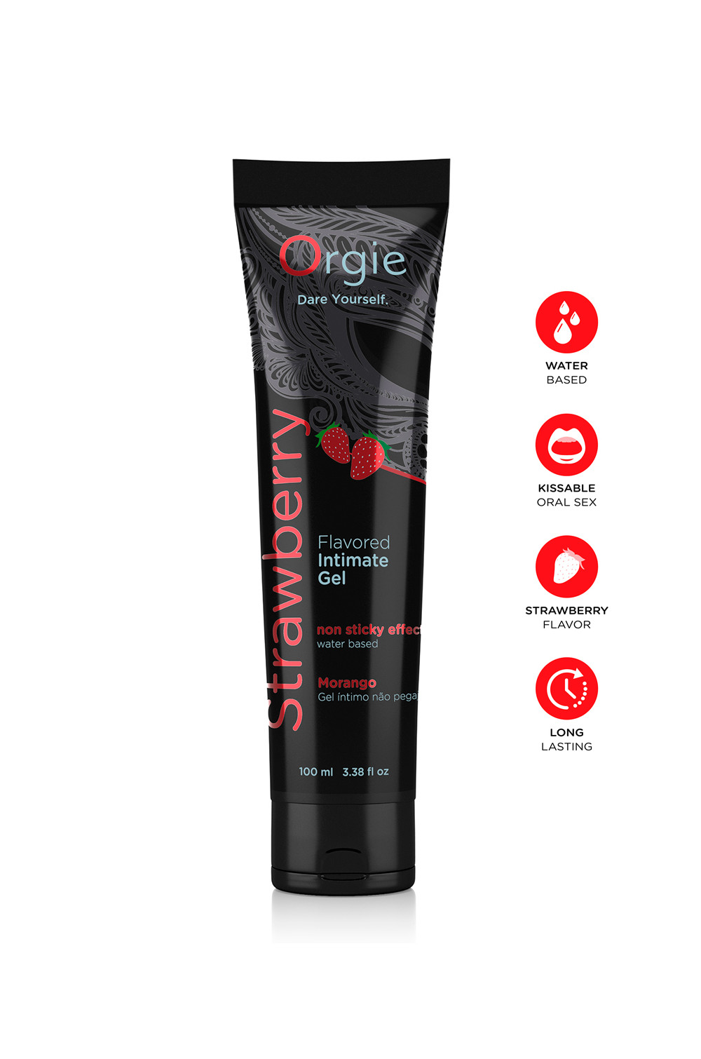 Lubrifiant eau Lube Tube fraise 100ml Lubrifiant eau Lube Tube fraise 100ml