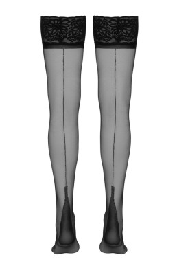 Bas autofixants couture noir 1 - Cotelli Legwear