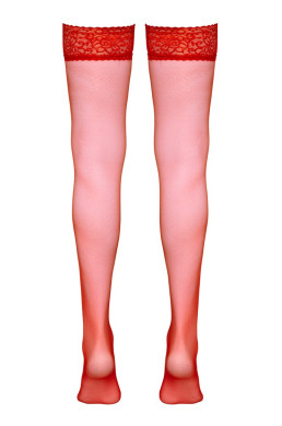 Bas autofixants rouge - Cotelli Legwear