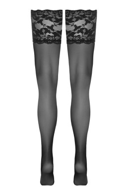 Bas autofixants large jarretière dentelle noir - Cotelli Legwear