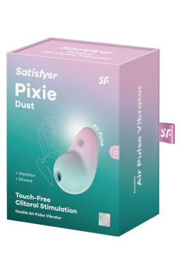 Stimulateur Pixie Dust air pulsé et vibrations - rose et menthe