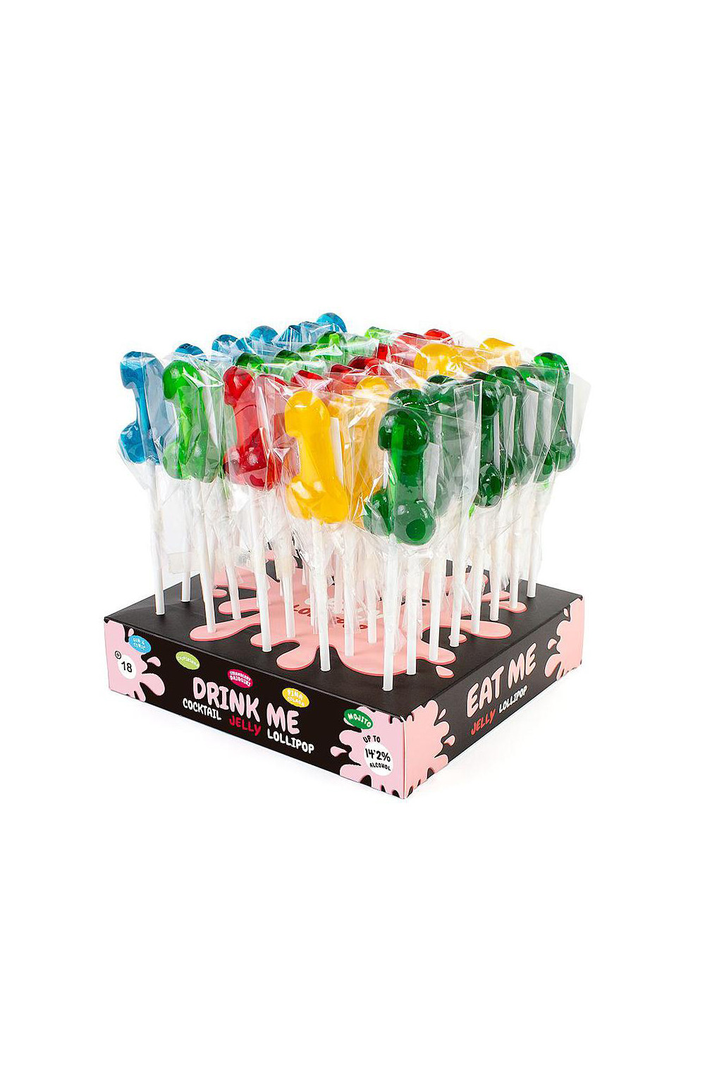 Présentoir avec 40 sucettes pénis alcoolisees Présentoir avec 40 sucettes pénis alcoolisees