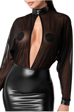 Mini robe Opium F348 wetlook et tulle