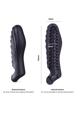 Gaine de pénis 3 en 1 Ryzer Black Plum - Man Wan