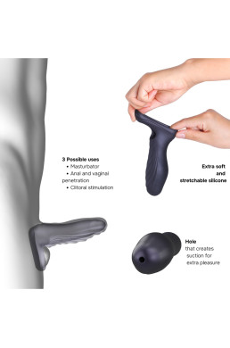 Gaine de pénis 3 en 1 Ryzer Black Plum - Man Wan