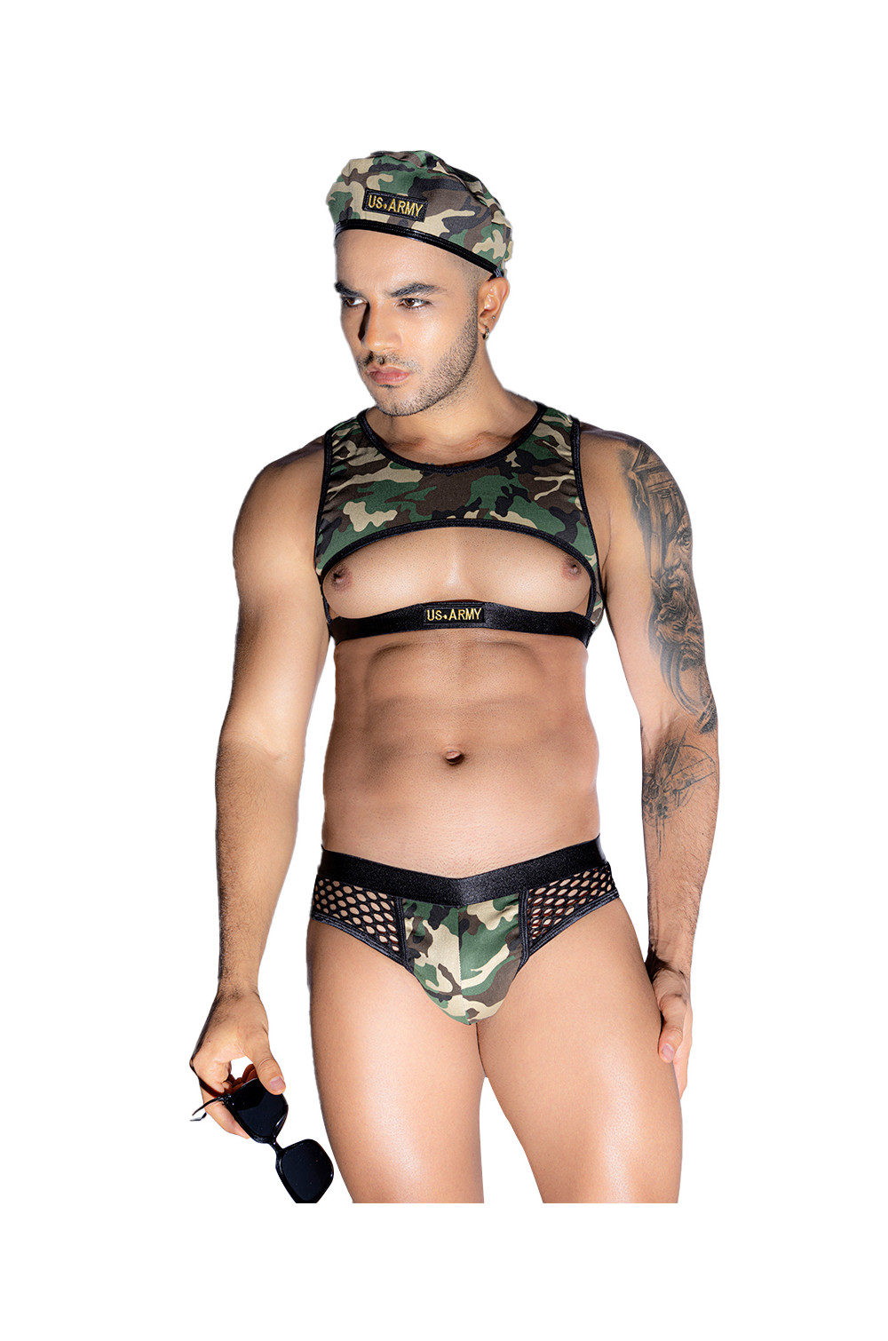 Tenue militaire sexy 4 pièces - J Lingerie Tenue militaire sexy 4 pièces - J Lingerie