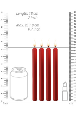 4 bougies SM rouges Large - Ouch!