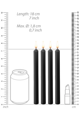 4 bougies SM noires Large - Ouch!