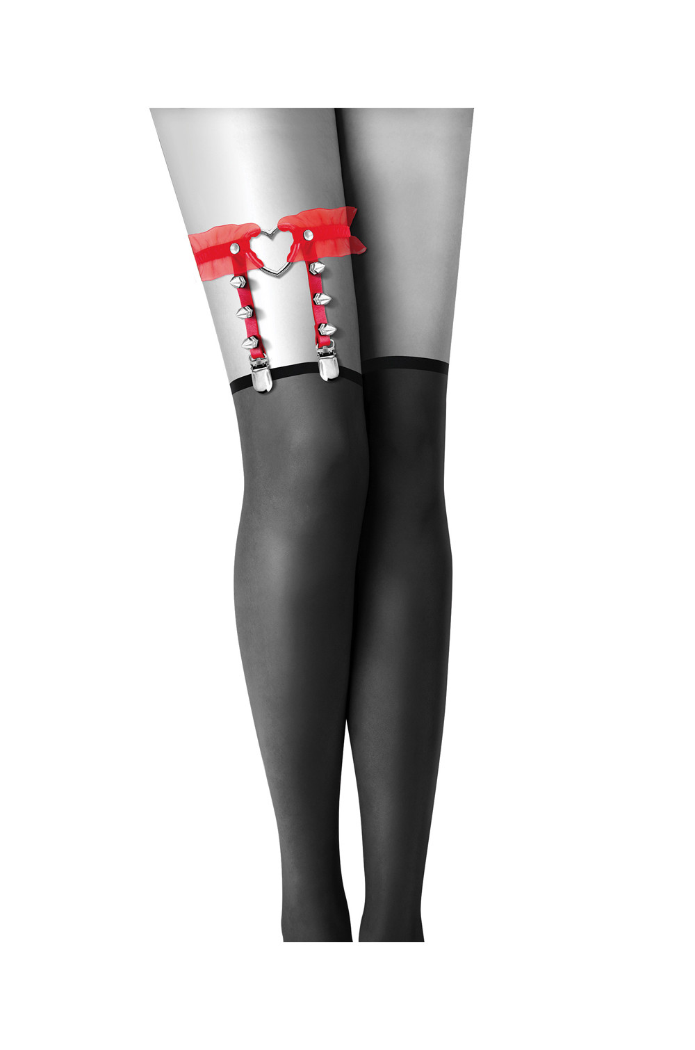 Jarretière rouge avec coeur Jarretière rouge avec coeur