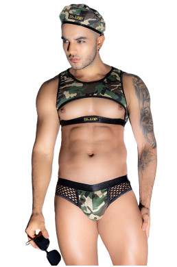 Tenue militaire sexy 4 pièces - J Lingerie