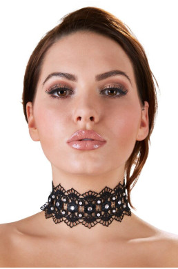 Collier brodé avec strass - Cotelli Accessoires