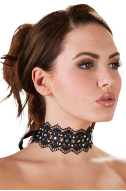 Collier brodé avec strass - Cotelli Accessoires