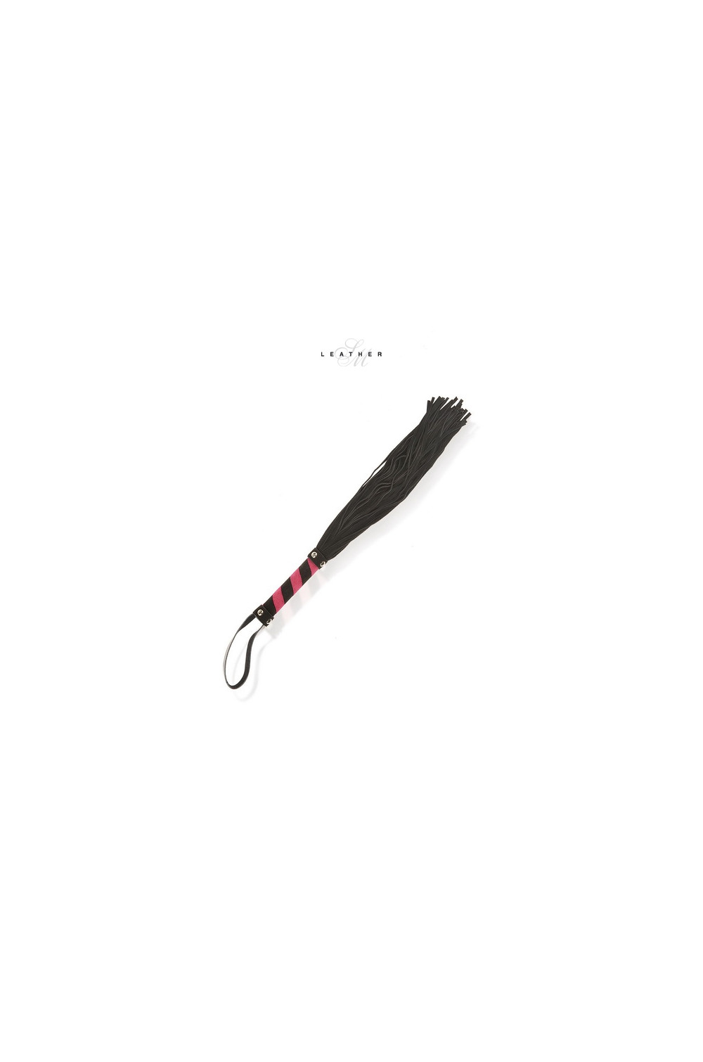 Martinet en cuir noir et rose