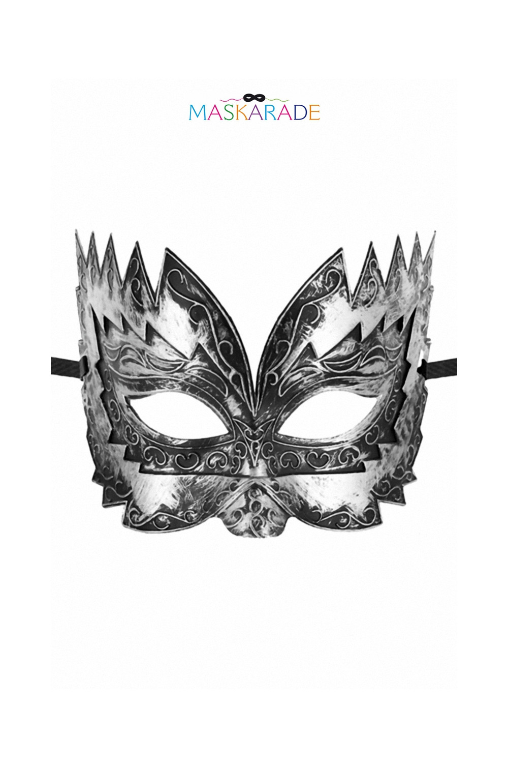 Masque semi-rigide argenté Don Giovanni