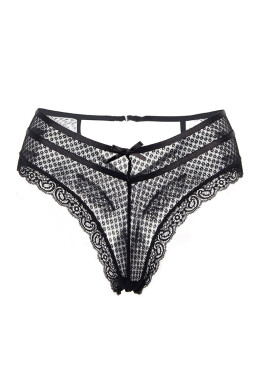 Tanga noir dentelle - Paris Hollywood