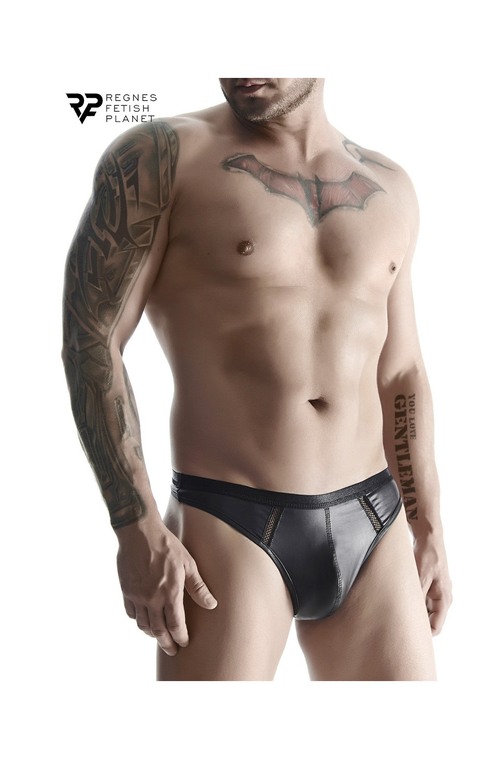 String wetlook noir - Regnes