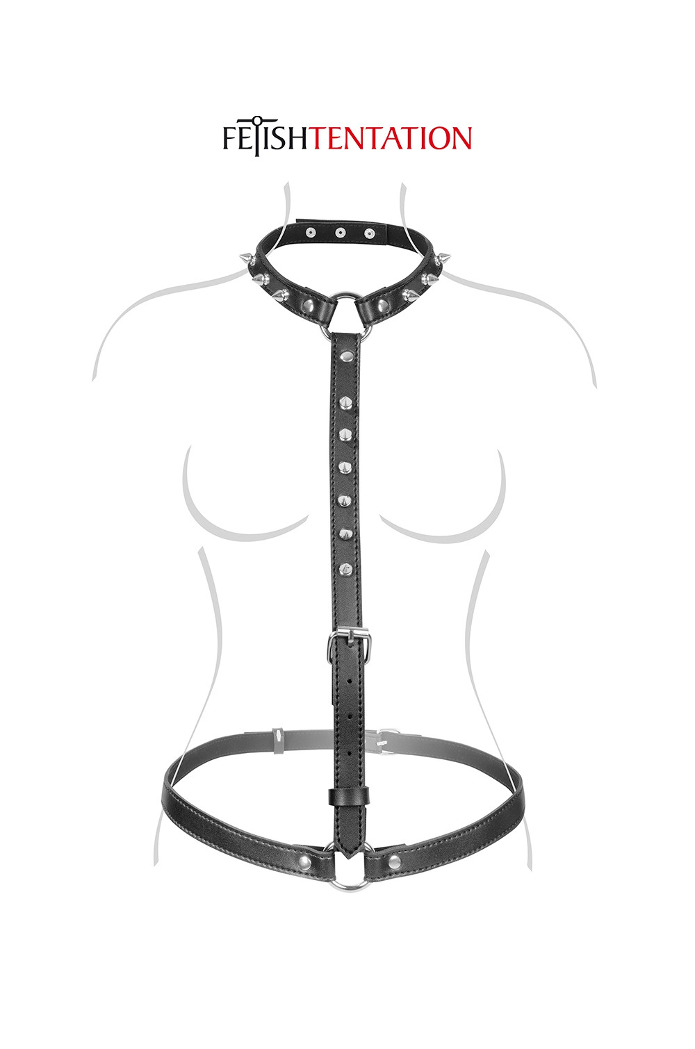 Harnais buste à pointes - Fetish Tentation