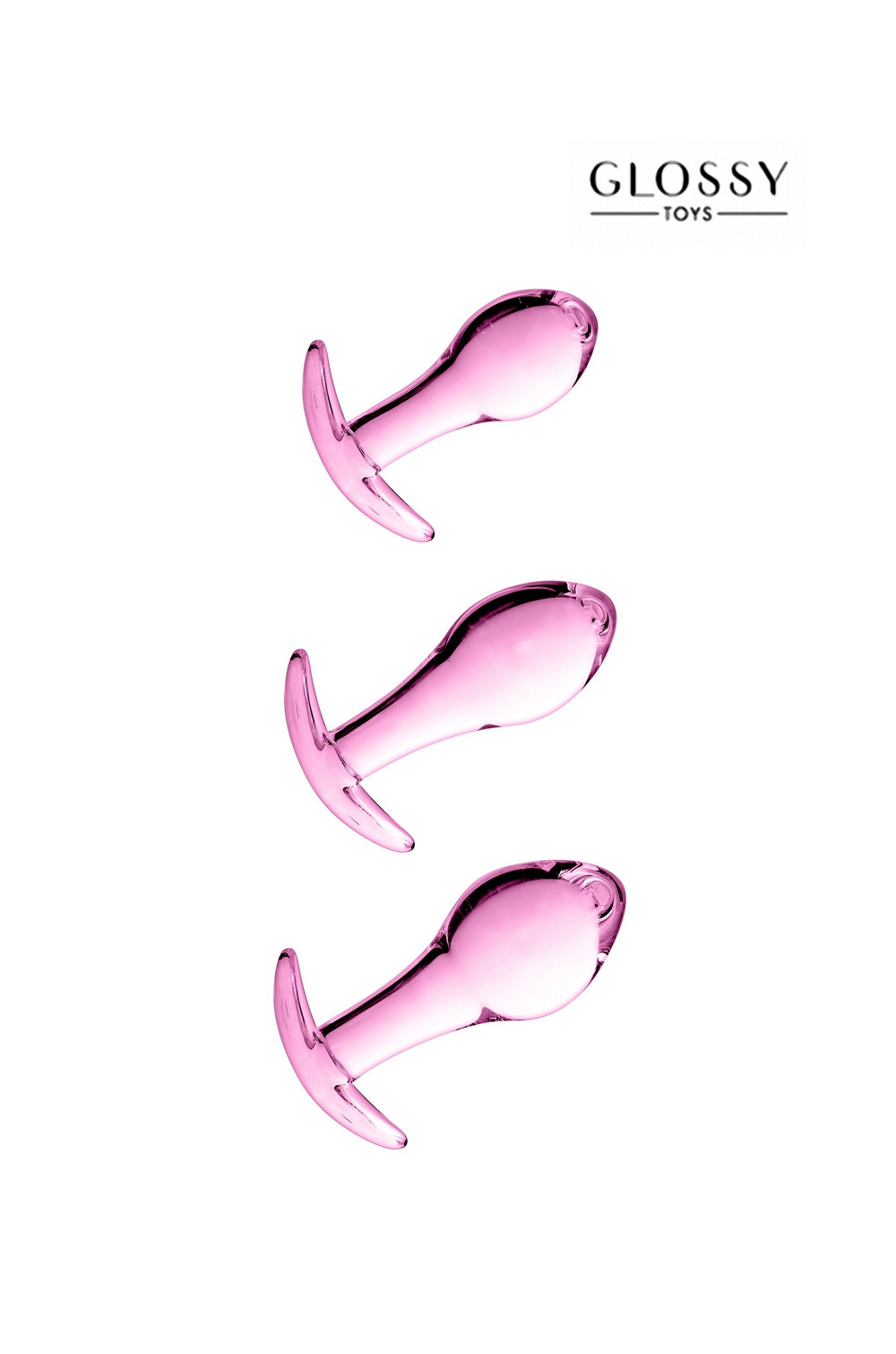 Set 3 plugs anal en verre Glossy Toys n° 17 Pink