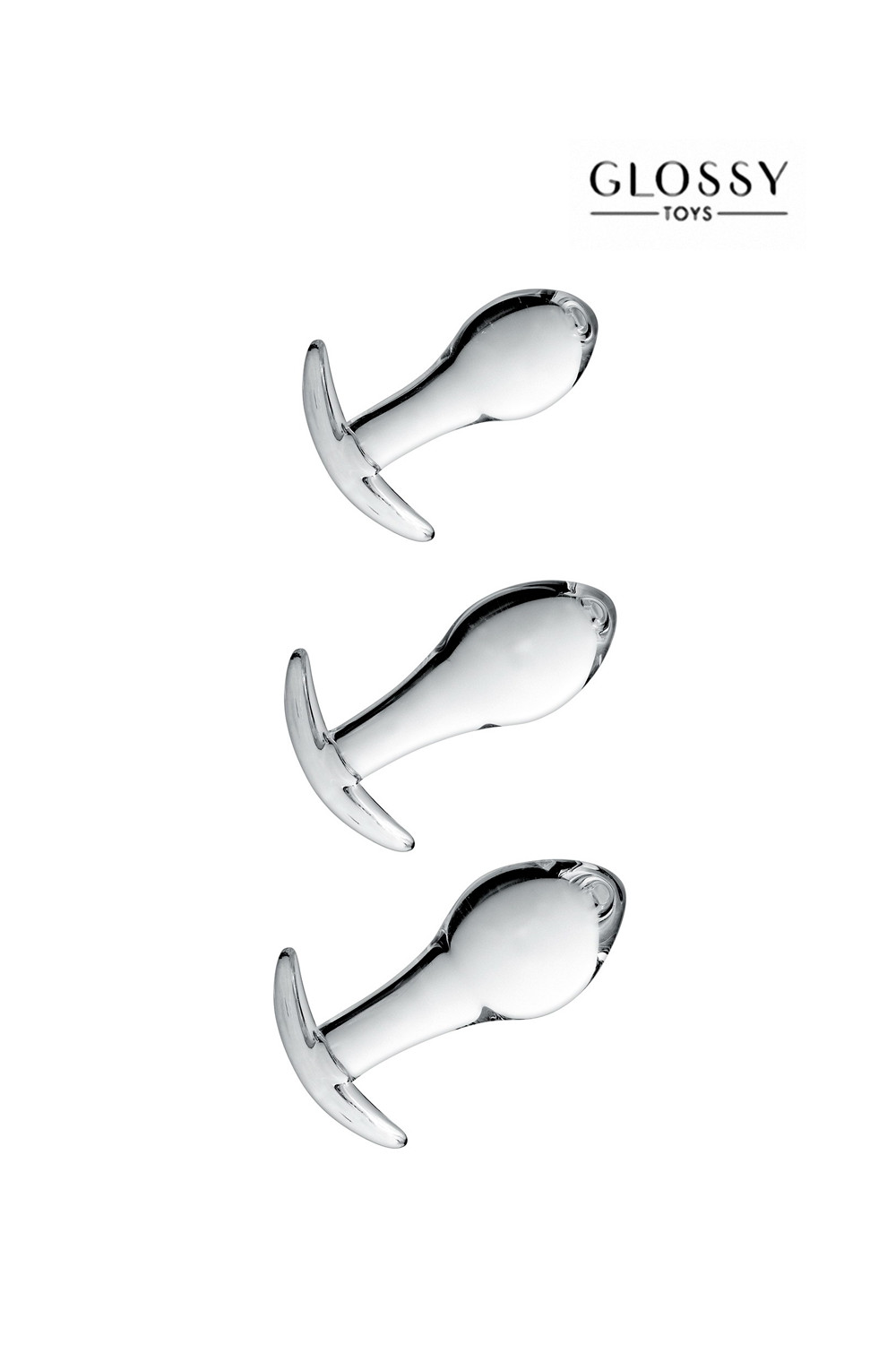 Set 3 plugs anal en verre Glossy Toys n° 17