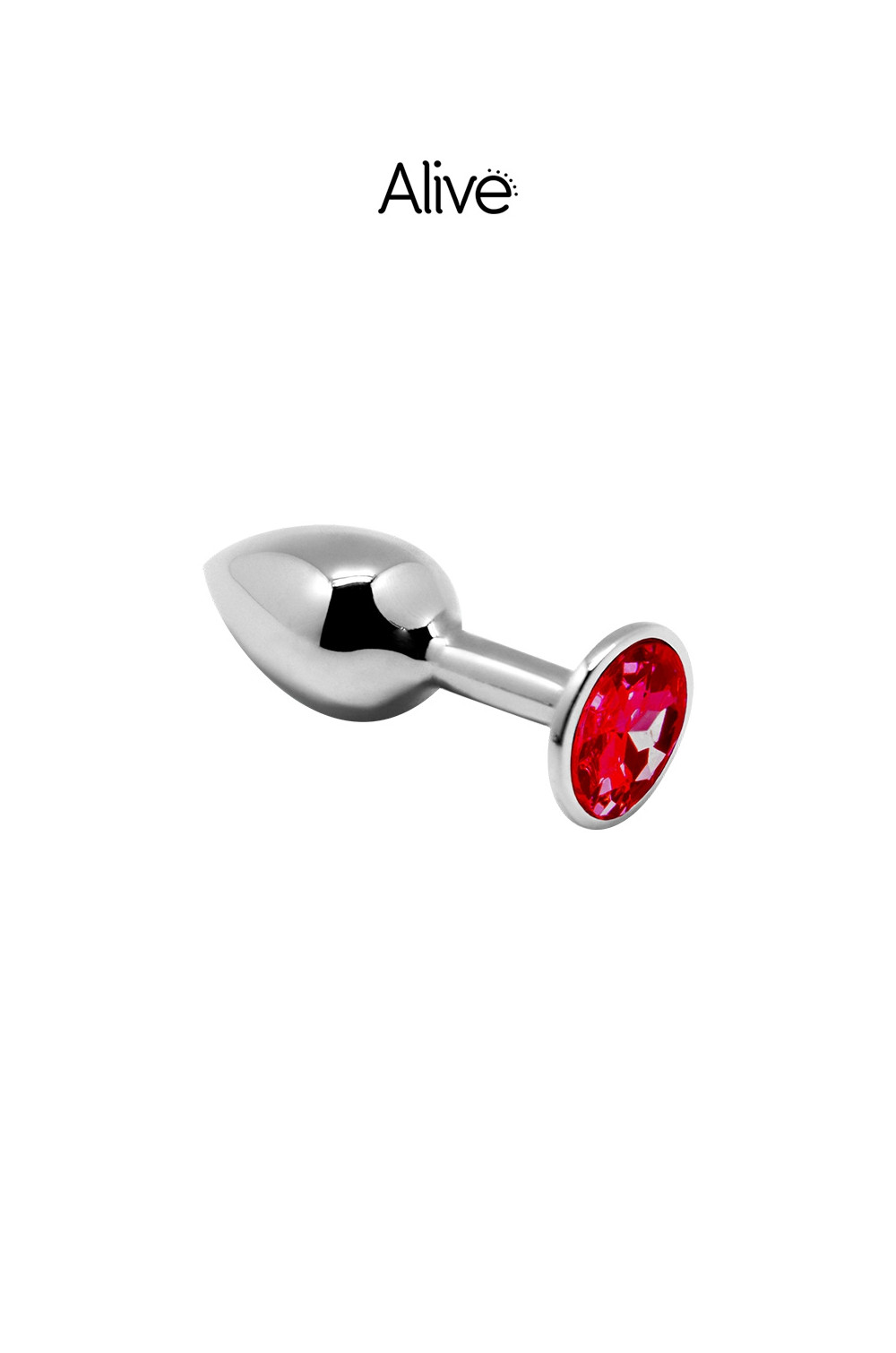 Plug métal bijou rouge M - Alive