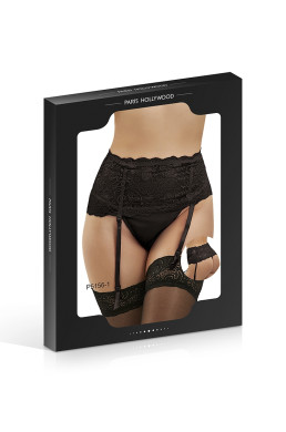 Porte-jarretelles noir et string