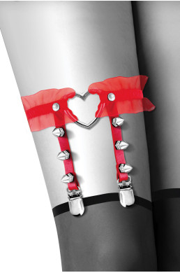Jarretière rouge avec coeur