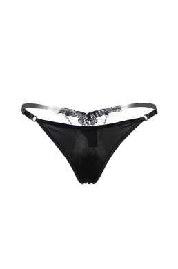 String ouvert à strass noir